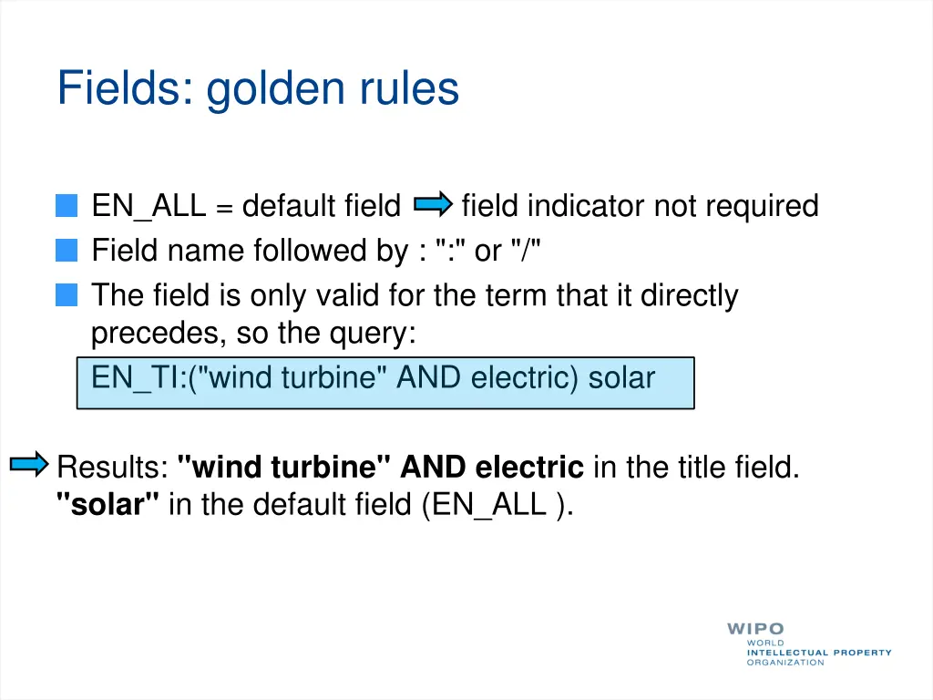 fields golden rules