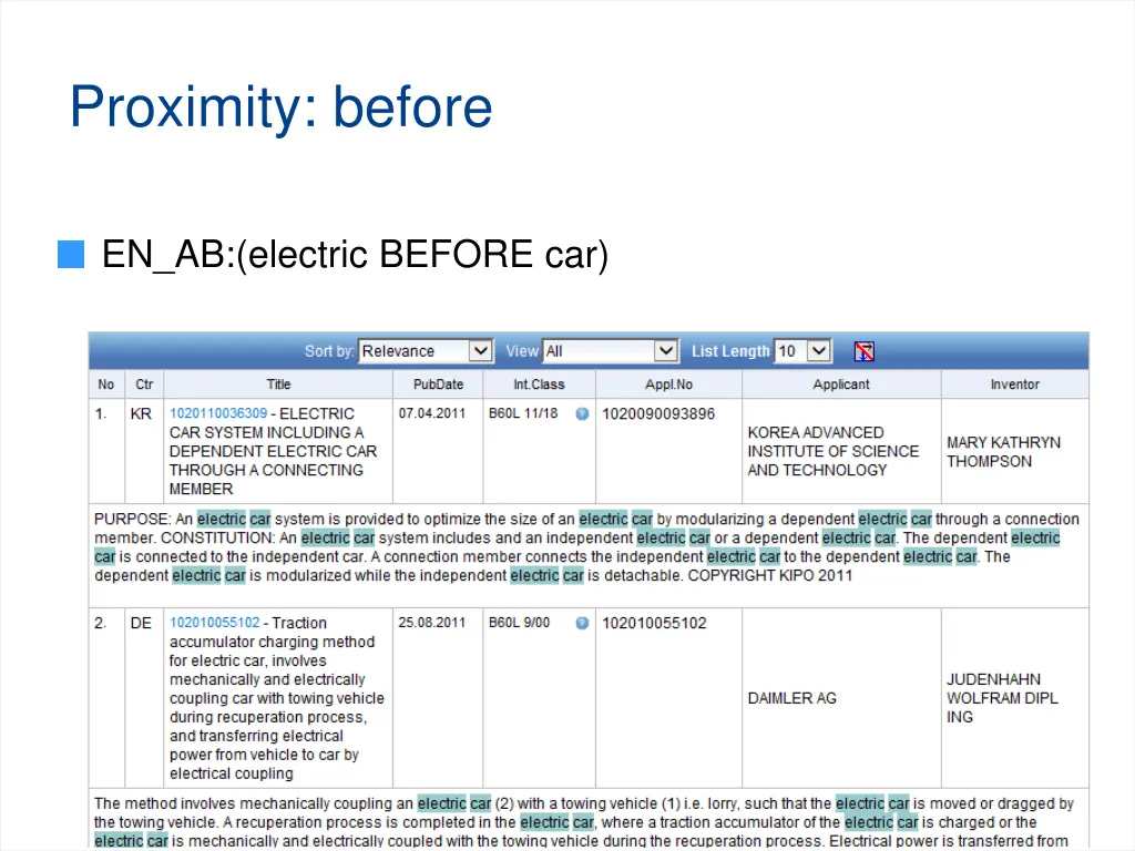 proximity before