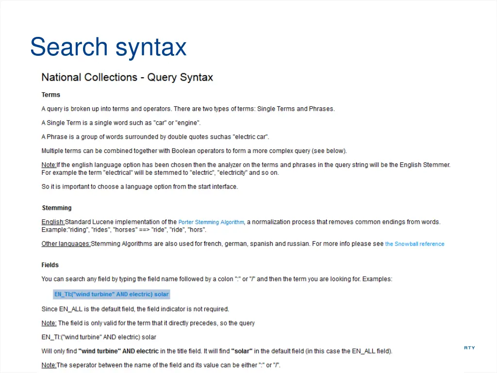 search syntax