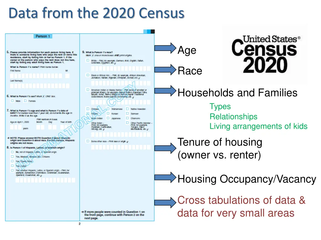 data from the 2020 census