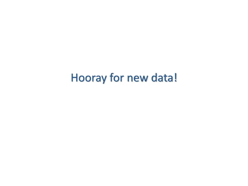 hooray for new data