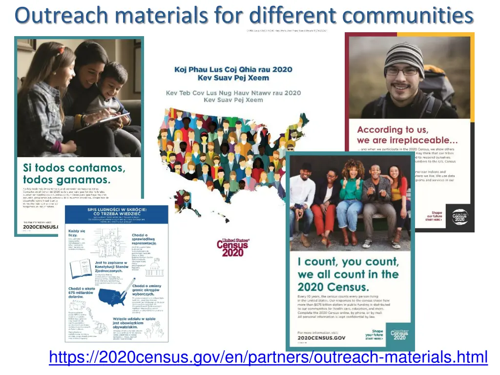 outreach materials for different communities