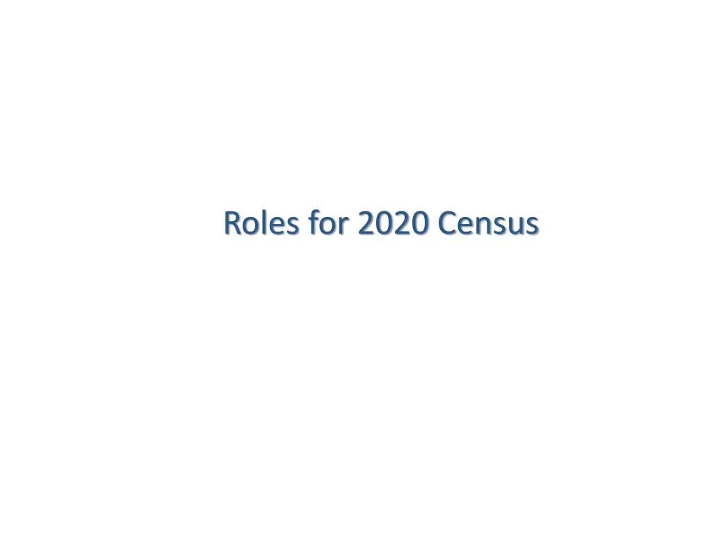 roles for 2020 census