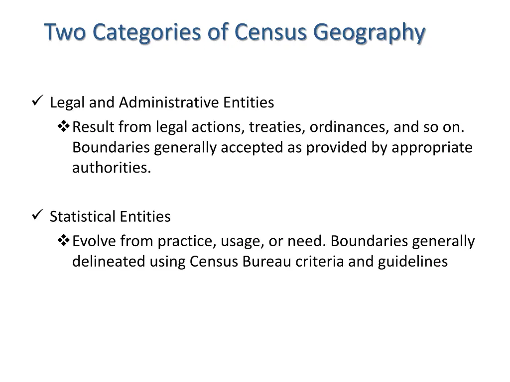 two categories of census geography