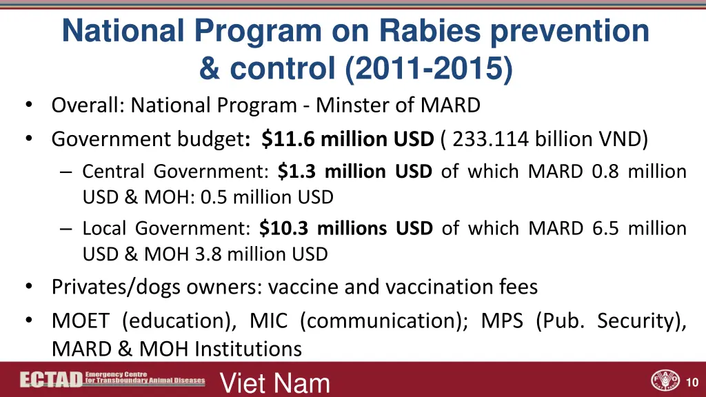 national program on rabies prevention control