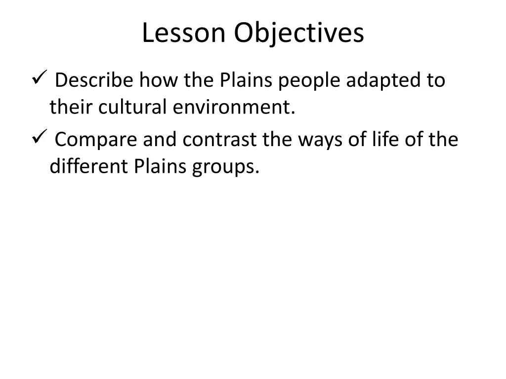 lesson objectives