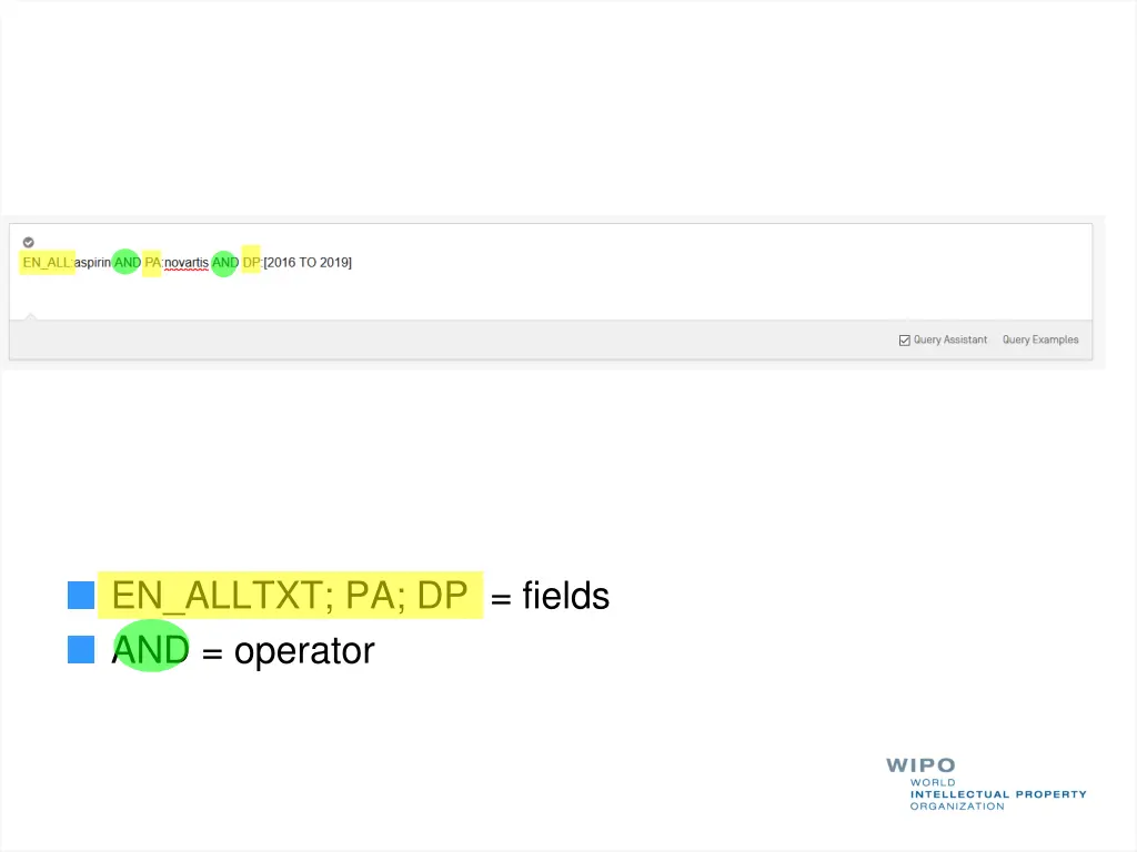 en alltxt pa dp fields and operator