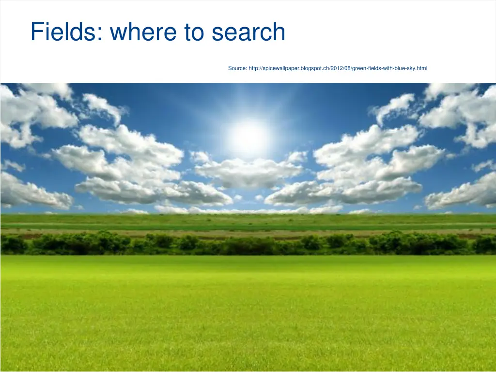 fields where to search