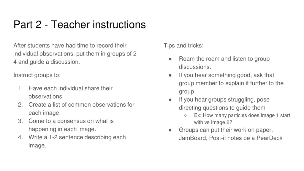 part 2 teacher instructions