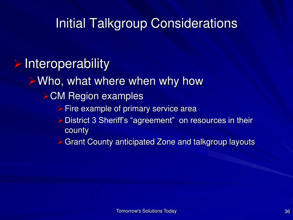 initial talkgroup considerations 2