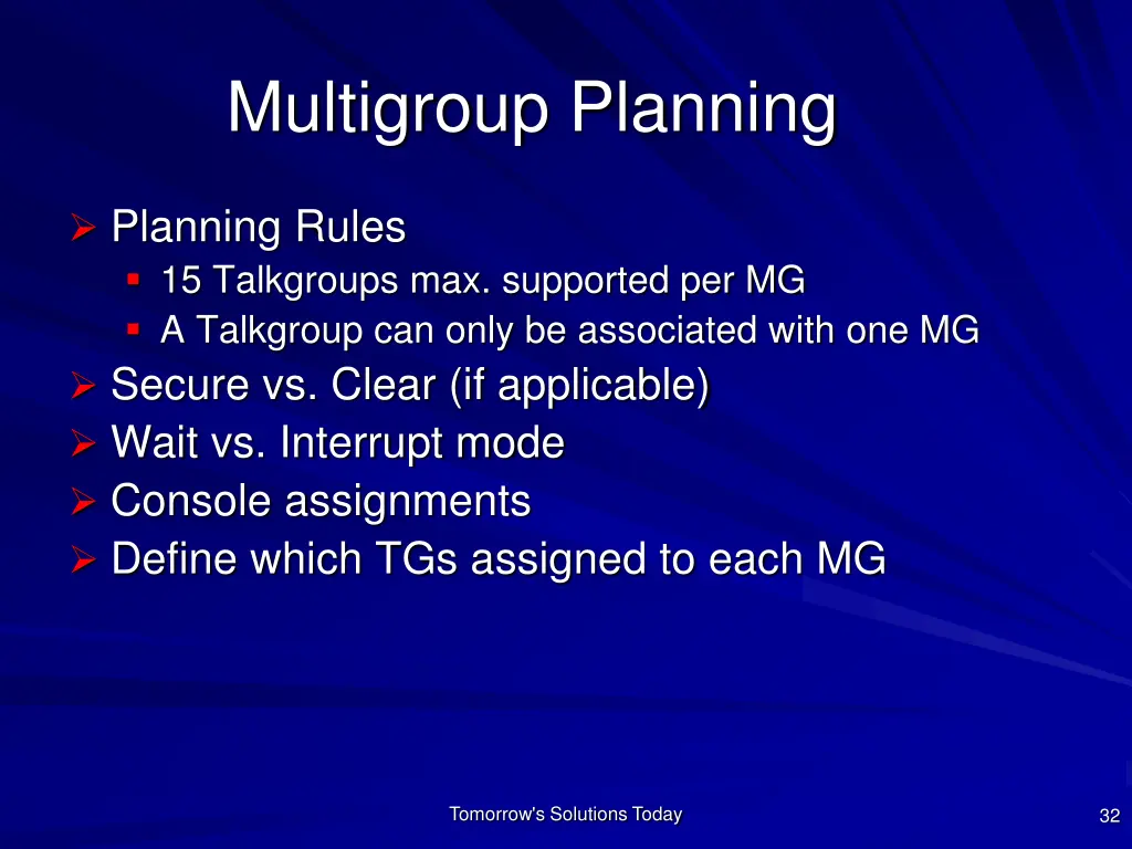 multigroup planning