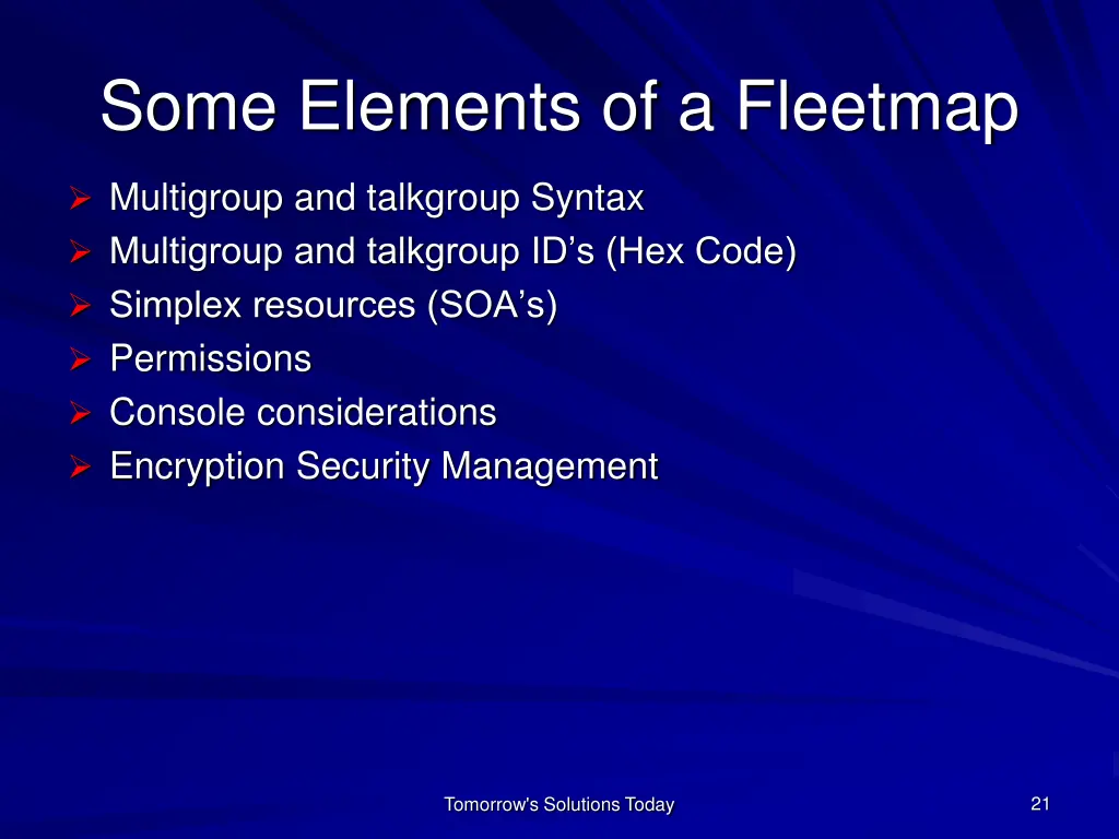 some elements of a fleetmap