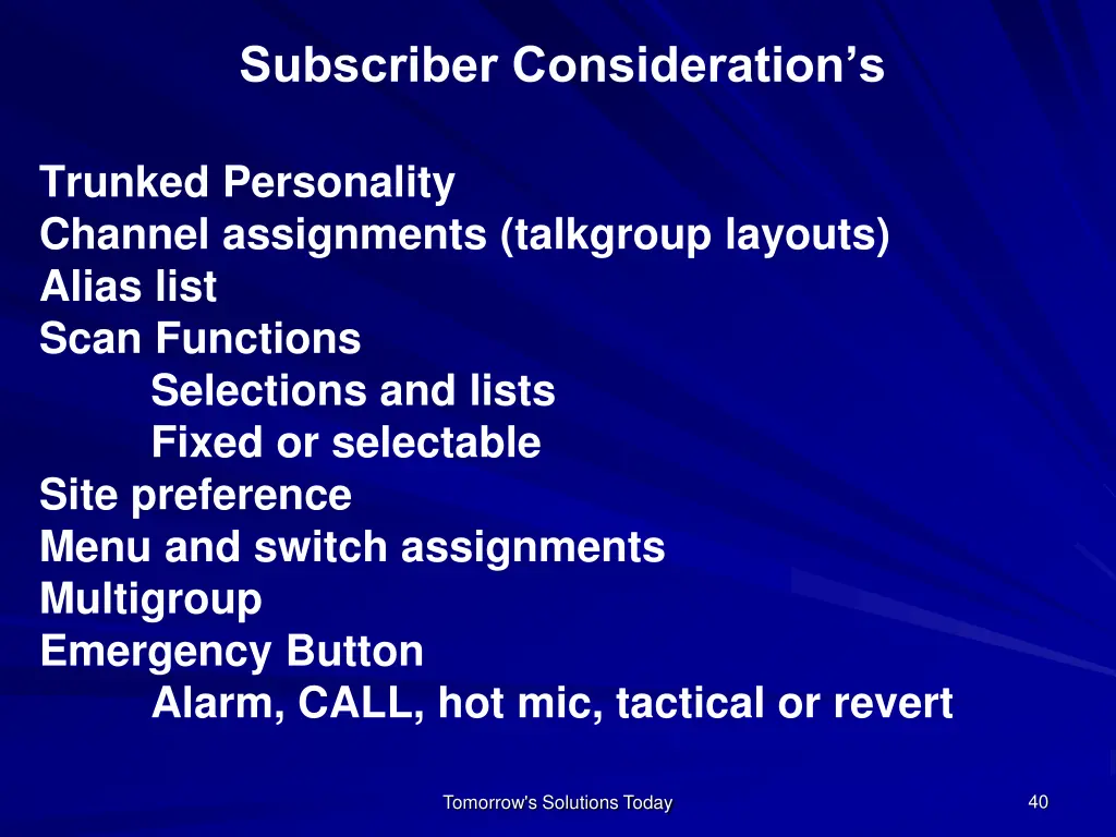 subscriber consideration s