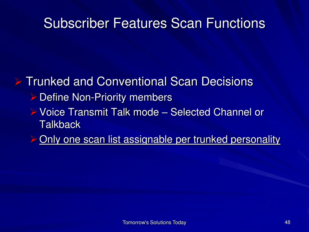 subscriber features scan functions 1