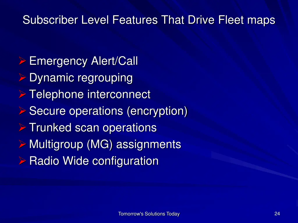 subscriber level features that drive fleet maps