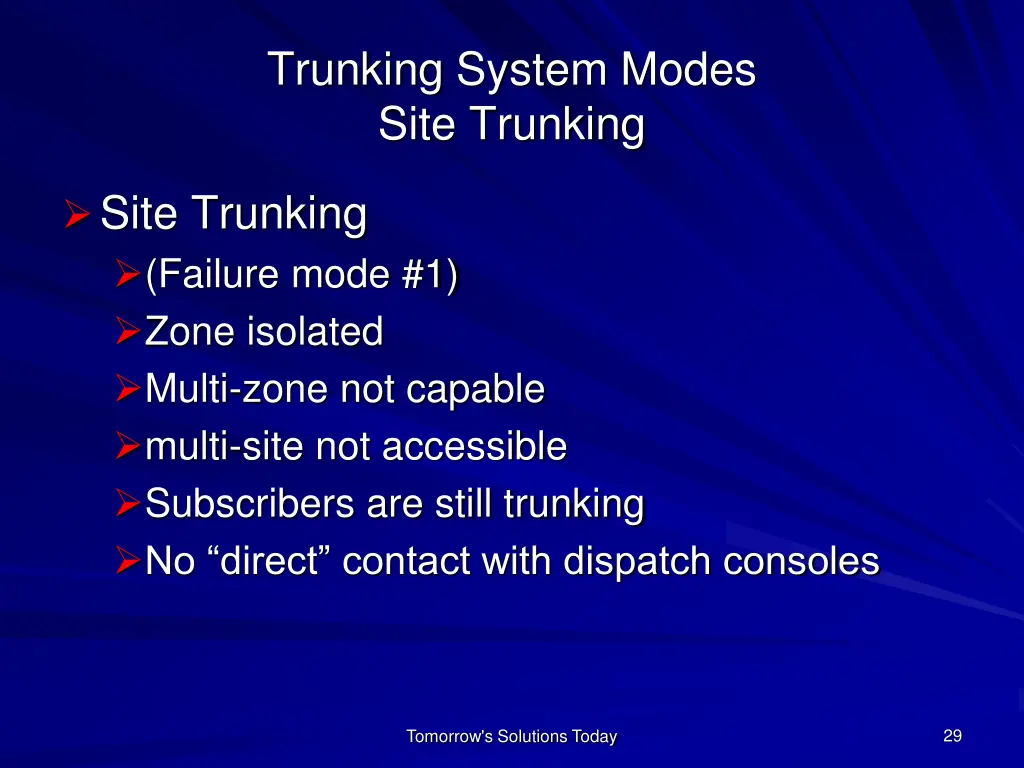 trunking system modes site trunking