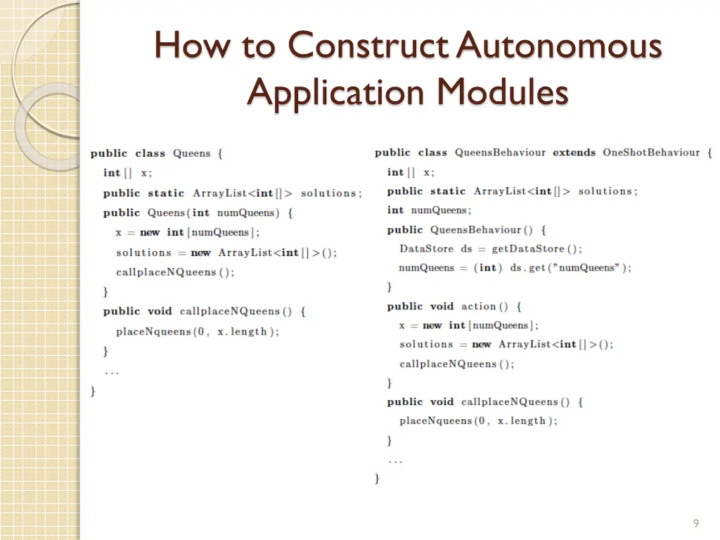 how to construct autonomous application modules