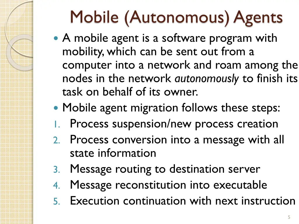 mobile autonomous agents a mobile agent