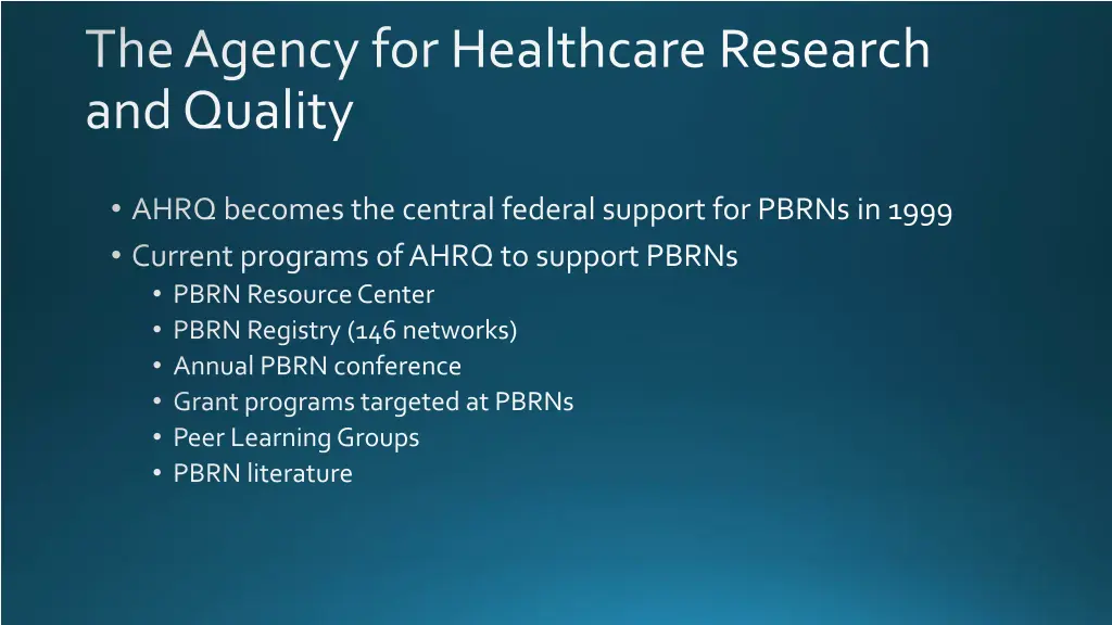 the agency for healthcare research and quality