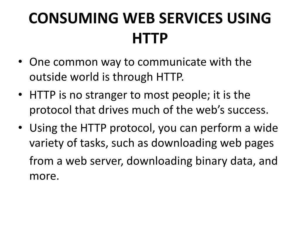 consuming web services using http