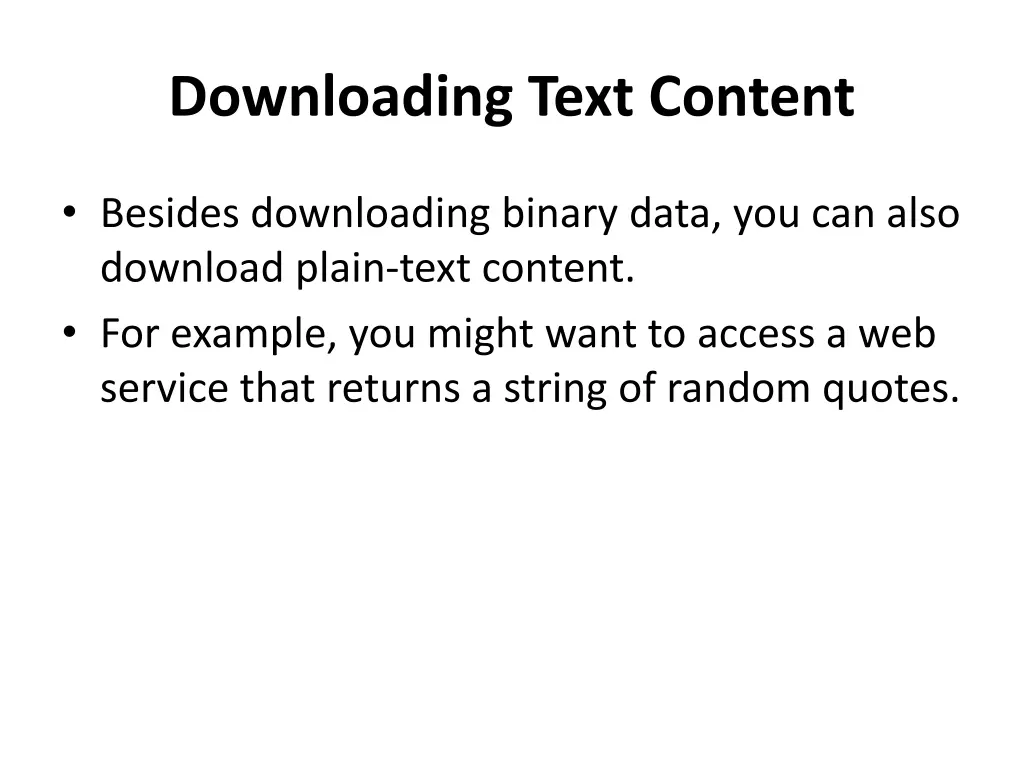 downloading text content