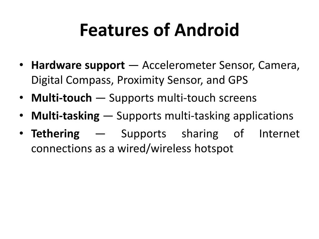 features of android 1