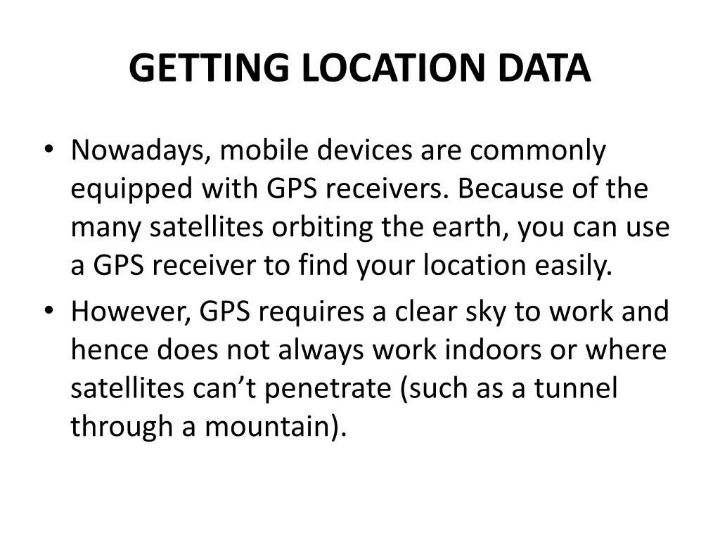 getting location data