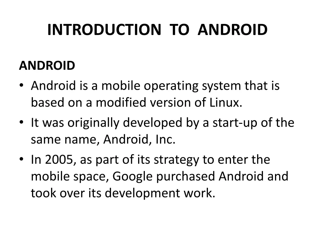 introduction to android