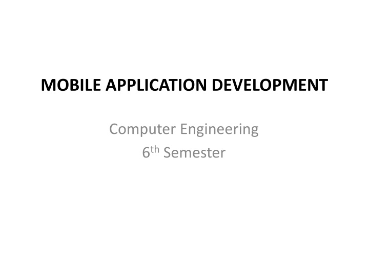 mobile application development