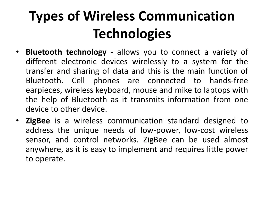 types of wireless communication technologies 2