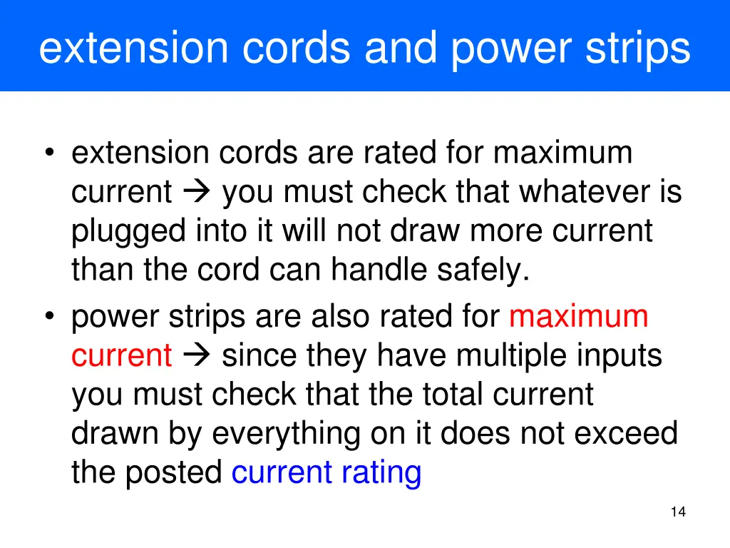 extension cords and power strips