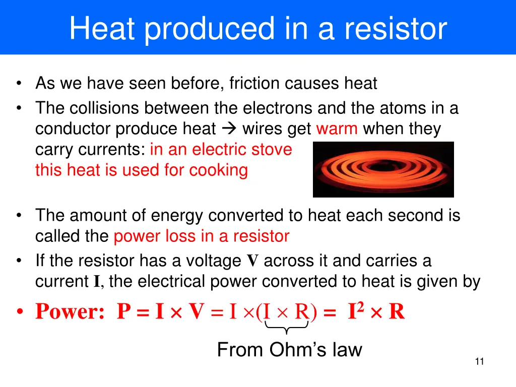 heat produced in a resistor