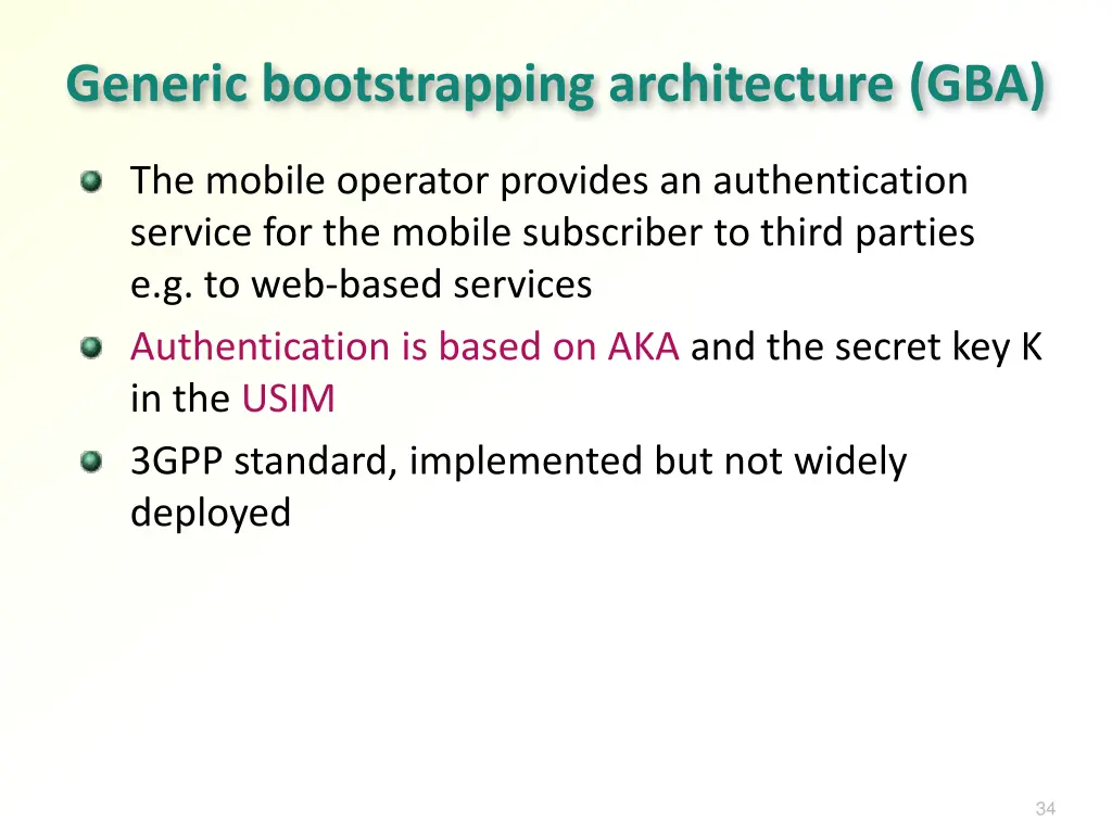 generic bootstrapping architecture gba