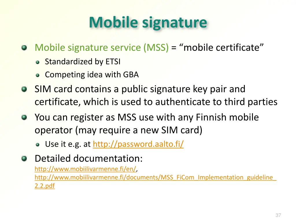 mobile signature