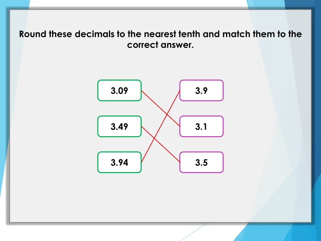 round these decimals to the nearest tenth 1