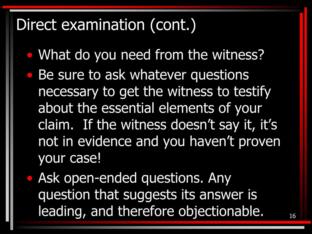 direct examination cont 1