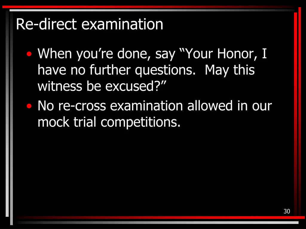 re direct examination 1