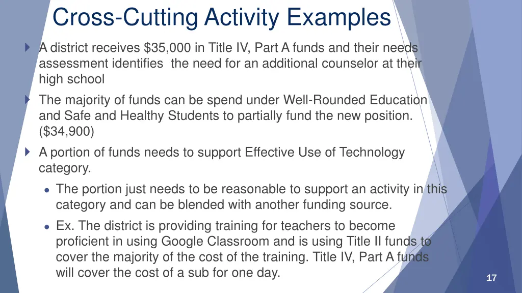 cross cutting activity examples