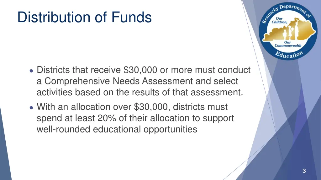 distribution of funds