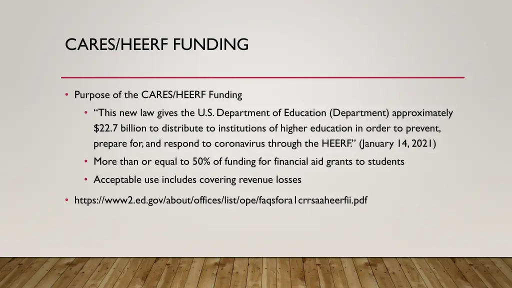 cares heerf funding 1