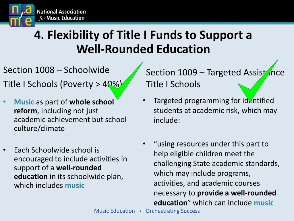 4 flexibility of title i funds to support a well