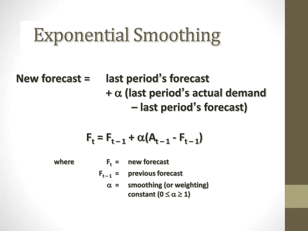 exponential smoothing 1