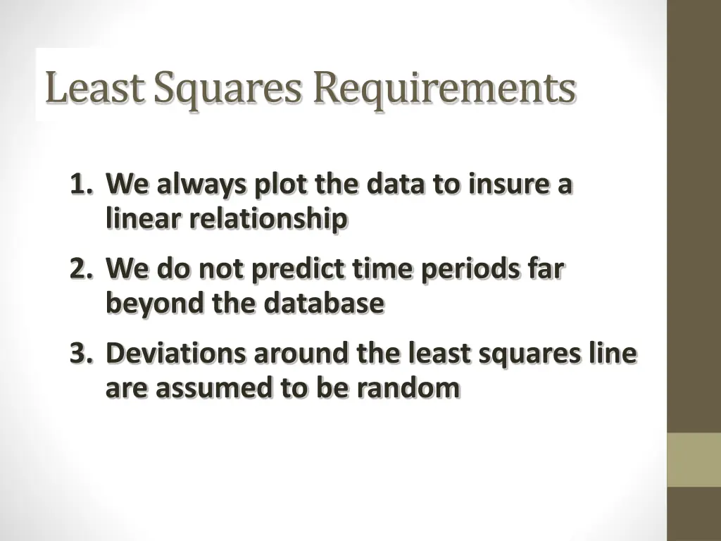 least squares requirements