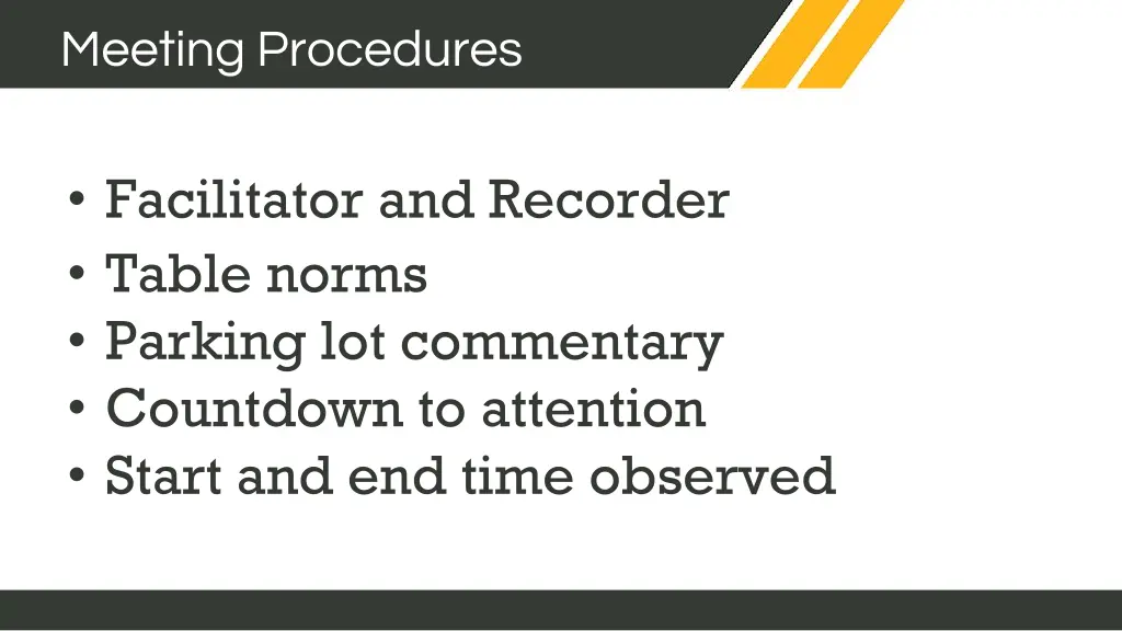 meeting procedures