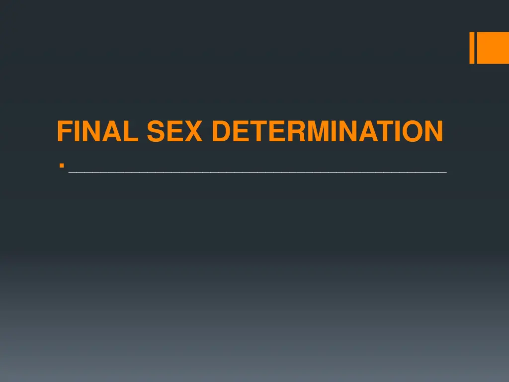 final sex determination