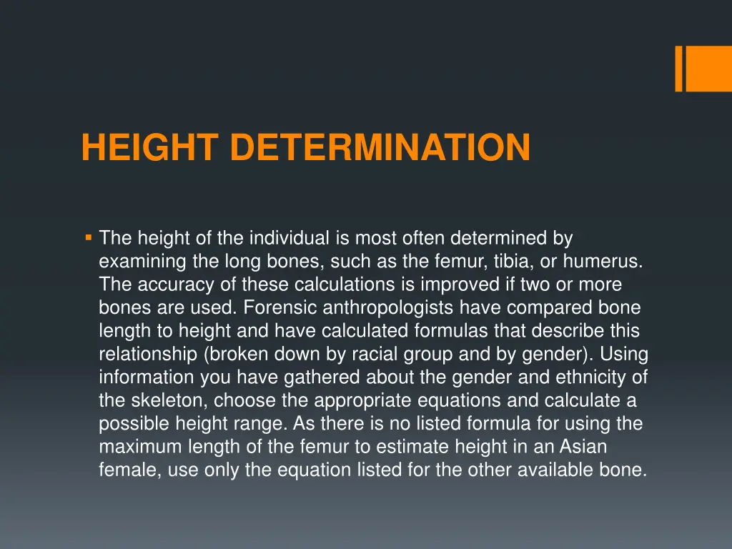 height determination