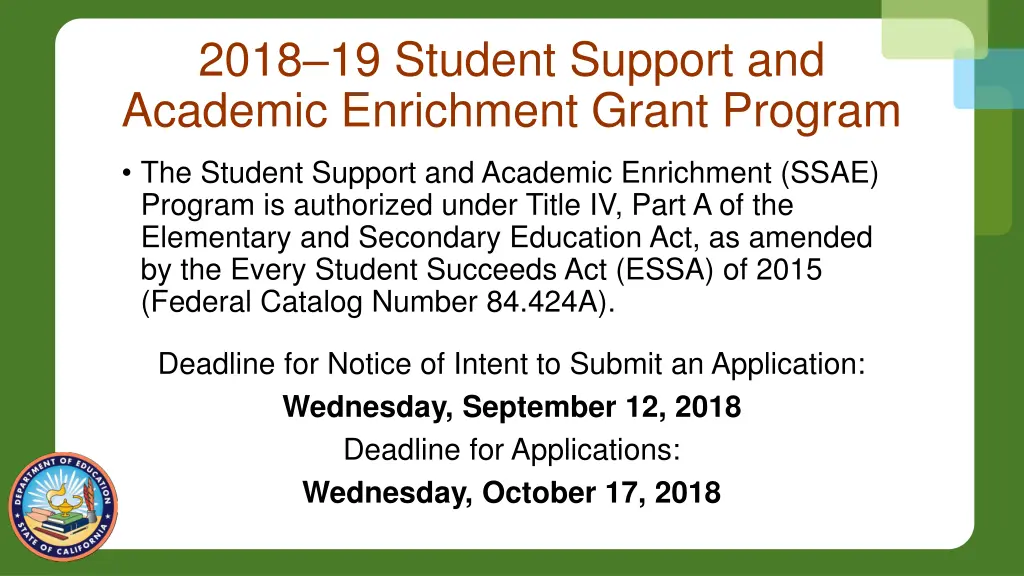 2018 19 student support and academic enrichment