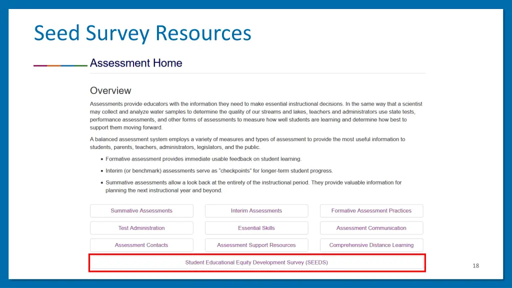 seed survey resources