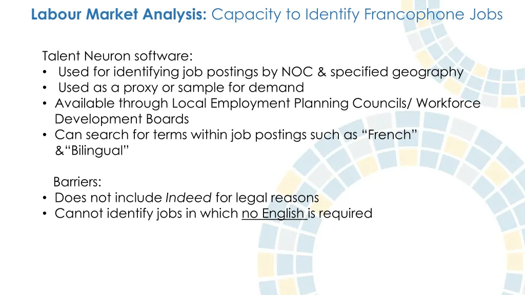 labour market analysis capacity to identify