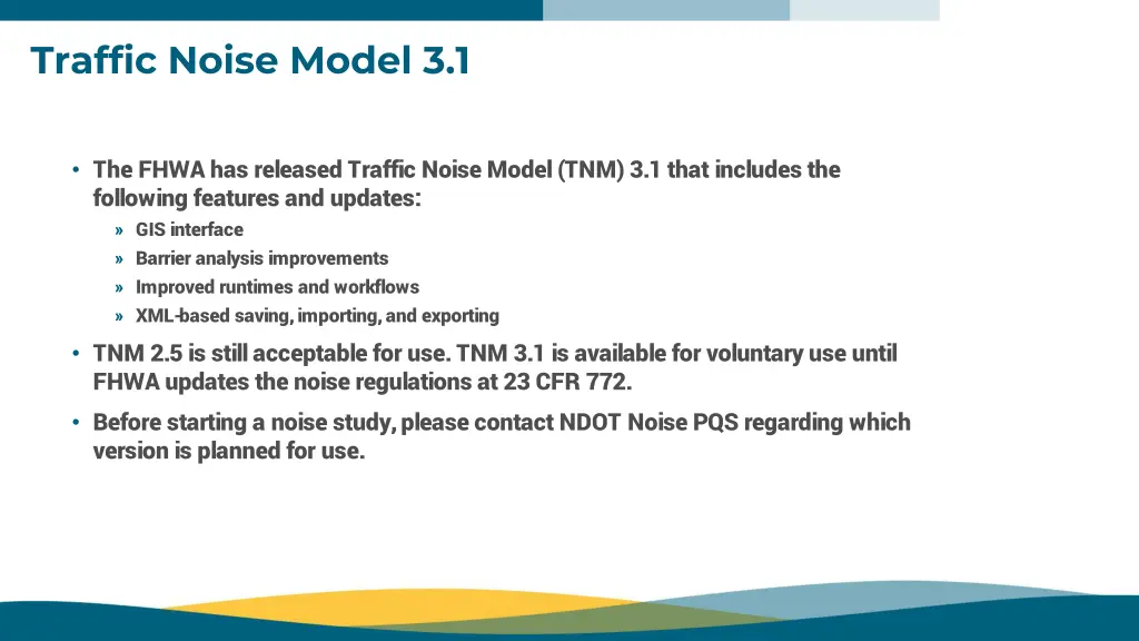 traffic noise model 3 1